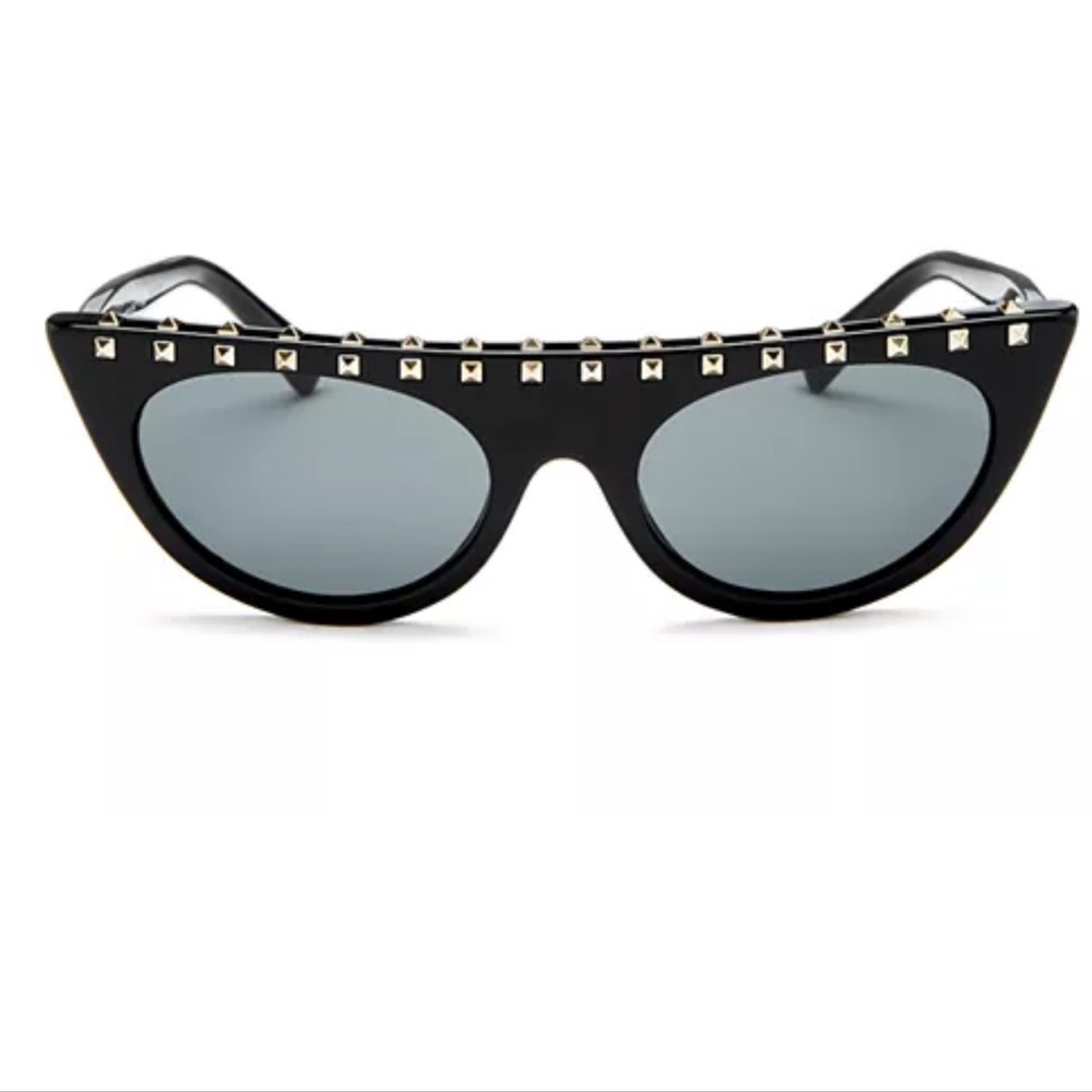 NWT Valentino Black and Gold Rockstud Sunglasses